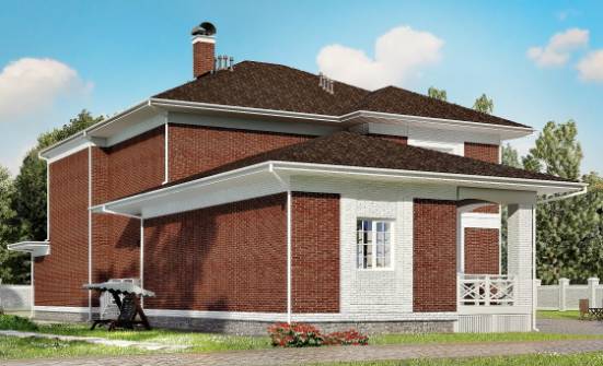 315-001-П Проект двухэтажного дома и гаражом, просторный дом из кирпича Курган | Проекты домов от House Expert