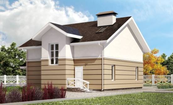 155-009-П Проект двухэтажного дома мансардой, недорогой загородный дом из газобетона Шумиха | Проекты домов от House Expert