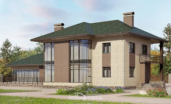 305-003-П Проект двухэтажного дома, красивый загородный дом из поризованных блоков Шадринск | Проекты домов от House Expert