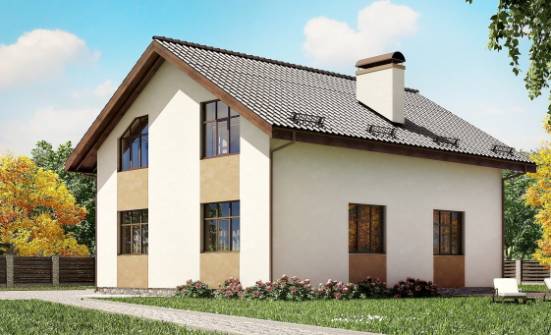 170-002-П Проект двухэтажного дома с мансардным этажом, бюджетный загородный дом из теплоблока Курган | Проекты домов от House Expert