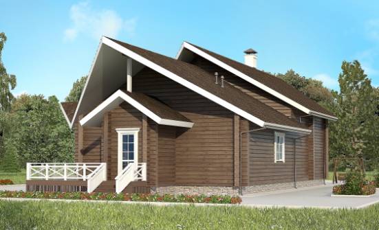 210-002-Л Проект двухэтажного дома мансардой, уютный домик из бревен Курган | Проекты домов от House Expert