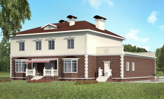 380-001-Л Проект двухэтажного дома и гаражом, красивый домик из кирпича Далматово | Проекты домов от House Expert
