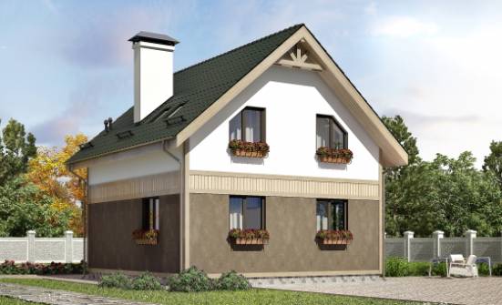 105-001-Л Проект двухэтажного дома с мансардой, уютный домик из газосиликатных блоков Шадринск | Проекты домов от House Expert