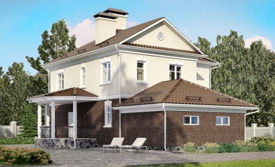 190-002-Л Проект двухэтажного дома, гараж, просторный домик из поризованных блоков Шумиха | Проекты домов от House Expert