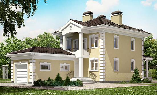 150-006-Л Проект двухэтажного дома, гараж, скромный коттедж из пеноблока Шадринск | Проекты домов от House Expert