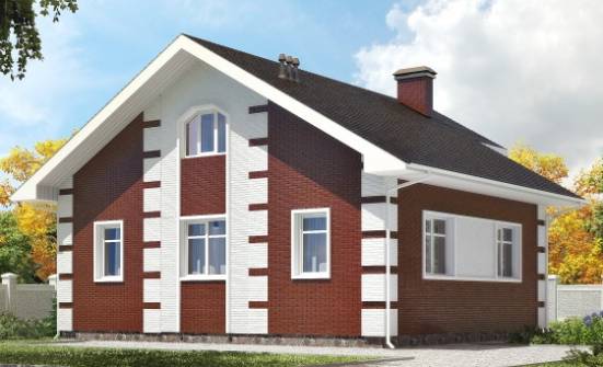 115-001-П Проект двухэтажного дома с мансардой, классический коттедж из керамзитобетонных блоков Далматово | Проекты домов от House Expert