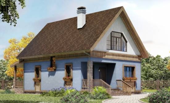 130-003-Л Проект двухэтажного дома с мансардным этажом, бюджетный дом из арболита Шадринск | Проекты домов от House Expert