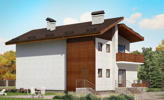 180-009-П Проект двухэтажного дома мансардой, современный домик из кирпича Курган | Проекты домов от House Expert
