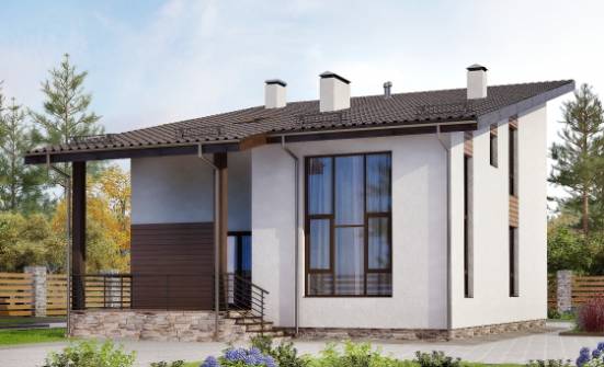 140-005-П Проект двухэтажного дома с мансардным этажом, красивый домик из теплоблока Курган | Проекты домов от House Expert