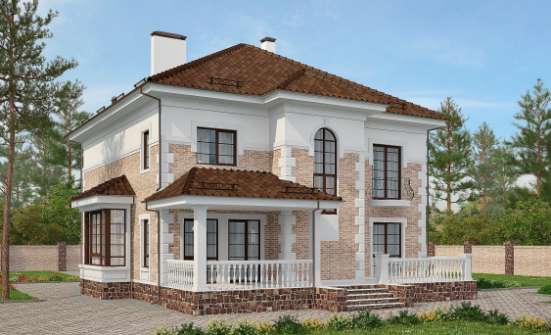 220-008-П Проект двухэтажного дома, средний загородный дом из кирпича Далматово | Проекты домов от House Expert