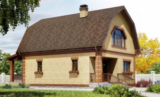 130-005-Л Проект двухэтажного дома с мансардой, красивый домик из твинблока Шадринск | Проекты домов от House Expert