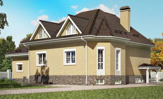 400-001-П Проект трехэтажного дома с мансардой, гараж, уютный загородный дом из пеноблока Шадринск | Проекты домов от House Expert