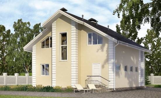 150-002-Л Проект двухэтажного дома с мансардным этажом и гаражом, бюджетный домик из арболита Шадринск | Проекты домов от House Expert