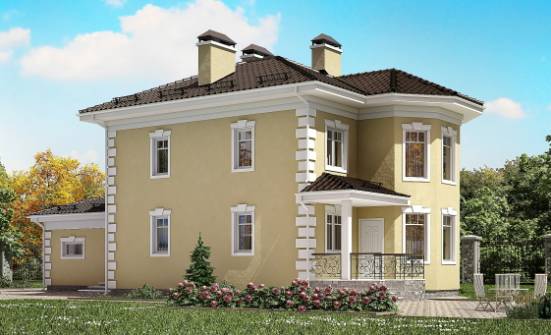 150-006-Л Проект двухэтажного дома, гараж, скромный коттедж из пеноблока Шадринск | Проекты домов от House Expert