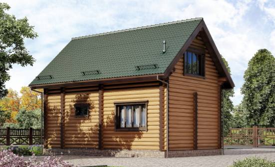 080-003-П Проект двухэтажного дома мансардой, доступный домик из дерева Шадринск | Проекты домов от House Expert