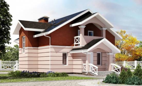 155-009-Л Проект двухэтажного дома мансардой, компактный дом из керамзитобетонных блоков Шадринск | Проекты домов от House Expert