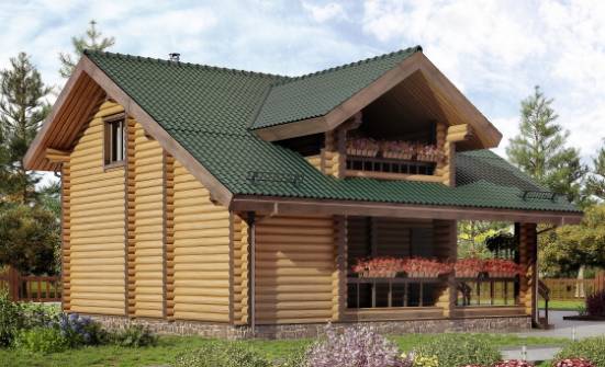 110-005-П Проект двухэтажного дома с мансардой, современный загородный дом из дерева Шумиха | Проекты домов от House Expert
