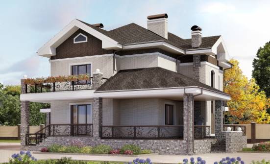 365-001-Л Проект трехэтажного дома, гараж, большой дом из кирпича Шадринск | Проекты домов от House Expert