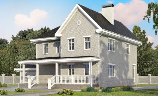 190-001-Л Проект двухэтажного дома и гаражом, красивый дом из кирпича Курган | Проекты домов от House Expert