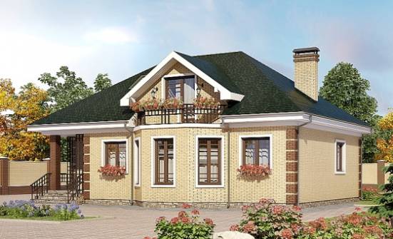 150-013-Л Проект двухэтажного дома с мансардой, классический дом из кирпича Курган | Проекты домов от House Expert
