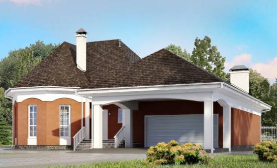 180-007-П Проект двухэтажного дома мансардой и гаражом, скромный домик из твинблока Курган | Проекты домов от House Expert