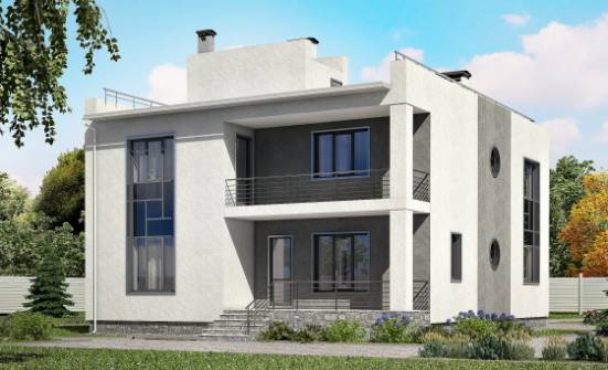 255-001-П Проект двухэтажного дома, гараж, современный дом из арболита Далматово | Проекты домов от House Expert