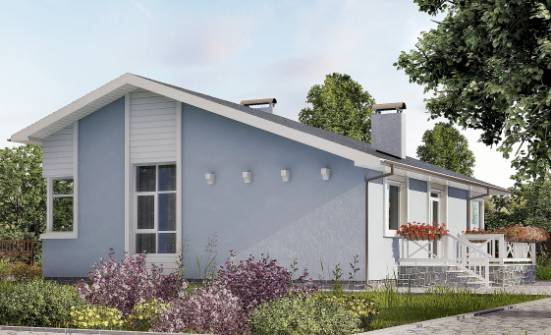 110-003-Л Проект одноэтажного дома, уютный коттедж из твинблока Шумиха | Проекты домов от House Expert
