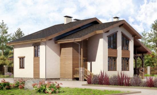 240-003-П Проект двухэтажного дома мансардой, красивый загородный дом из кирпича Далматово | Проекты домов от House Expert