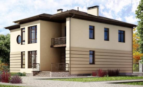 300-006-П Проект двухэтажного дома, гараж, огромный коттедж из кирпича Шадринск | Проекты домов от House Expert