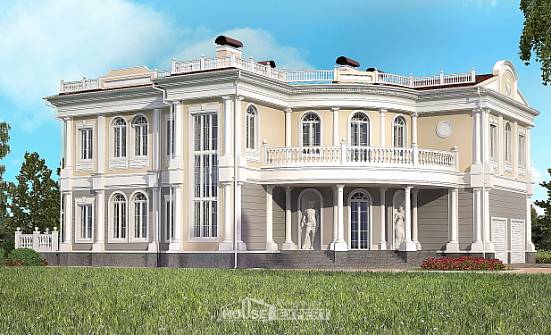 505-001-П Проект двухэтажного дома и гаражом, просторный коттедж из арболита Далматово | Проекты домов от House Expert