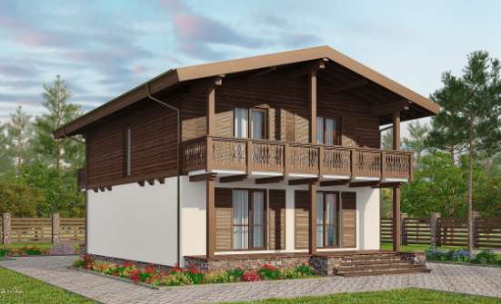 150-016-Л Проект двухэтажного дома с мансардой, бюджетный дом из бризолита Далматово | Проекты домов от House Expert