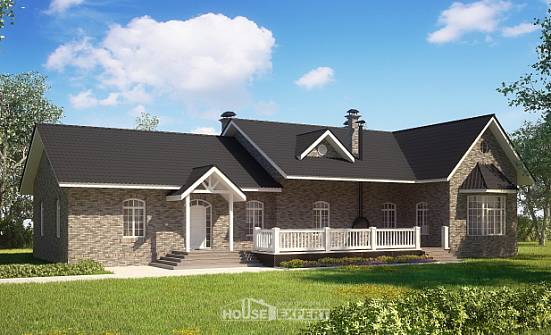195-001-П Проект одноэтажного дома, классический загородный дом из кирпича Шадринск | Проекты домов от House Expert