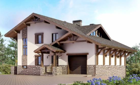 305-002-Л Проект трехэтажного дома мансардой, красивый загородный дом из кирпича Курган | Проекты домов от House Expert