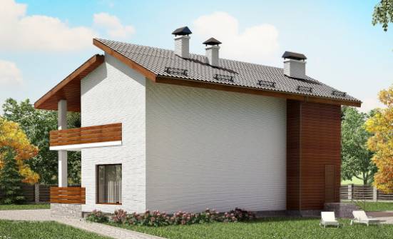 180-009-П Проект двухэтажного дома мансардой, современный домик из кирпича Курган | Проекты домов от House Expert