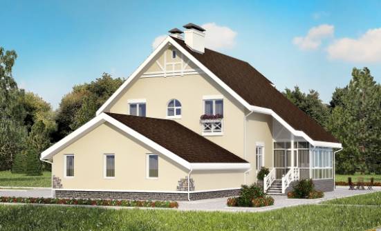 275-001-Л Проект двухэтажного дома мансардный этаж и гаражом, классический домик из кирпича Шадринск | Проекты домов от House Expert