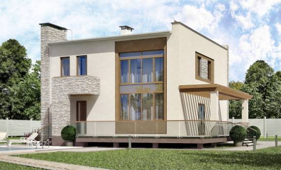 185-001-П Проект двухэтажного дома, простой коттедж из керамзитобетонных блоков Курган | Проекты домов от House Expert