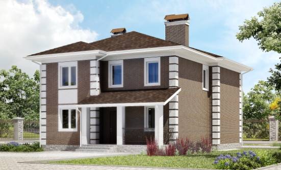 185-002-П Проект двухэтажного дома, недорогой домик из газобетона Шадринск | Проекты домов от House Expert