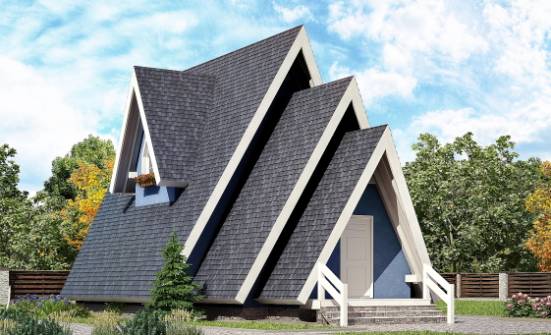 100-002-П Проект двухэтажного дома с мансардным этажом, уютный загородный дом из бревен Курган | Проекты домов от House Expert