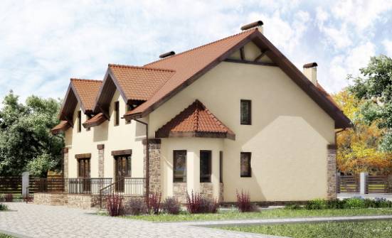 240-001-П Проект двухэтажного дома мансардой, просторный дом из поризованных блоков Шадринск | Проекты домов от House Expert