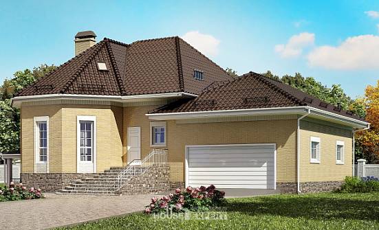 400-001-П Проект трехэтажного дома с мансардой, гараж, уютный загородный дом из пеноблока Шадринск | Проекты домов от House Expert