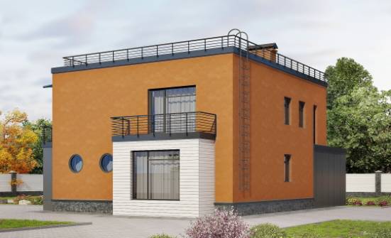 260-002-Л Проект двухэтажного дома, гараж, современный домик из блока Далматово | Проекты домов от House Expert