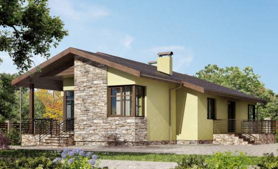 130-007-Л Проект одноэтажного дома, простой домик из поризованных блоков Шумиха | Проекты одноэтажных домов от House Expert