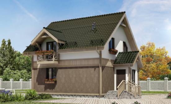 105-001-Л Проект двухэтажного дома с мансардой, уютный домик из газосиликатных блоков Шадринск | Проекты домов от House Expert
