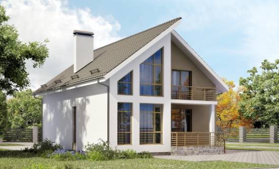 170-006-Л Проект двухэтажного дома с мансардой, классический коттедж из керамзитобетонных блоков Шадринск | Проекты домов от House Expert
