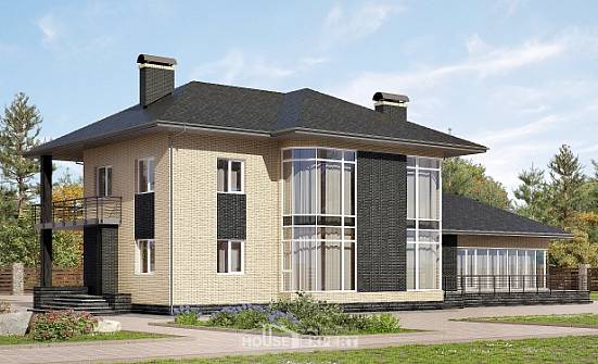 305-003-Л Проект двухэтажного дома, уютный дом из блока Далматово | Проекты домов от House Expert