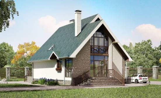 170-003-Л Проект двухэтажного дома с мансардой, недорогой дом из газосиликатных блоков Шадринск | Проекты домов от House Expert