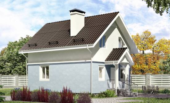 095-002-П Проект двухэтажного дома мансардой, экономичный загородный дом из твинблока Курган | Проекты домов от House Expert