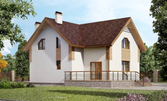 150-009-П  Проект двухэтажного дома с мансардой, недорогой загородный дом из теплоблока Шадринск | Проекты домов от House Expert