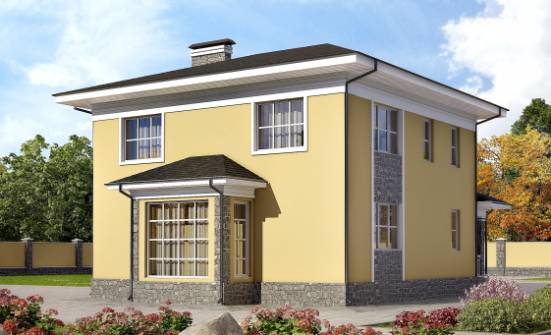 155-011-Л Проект двухэтажного дома, недорогой домик из керамзитобетонных блоков Далматово | Проекты домов от House Expert