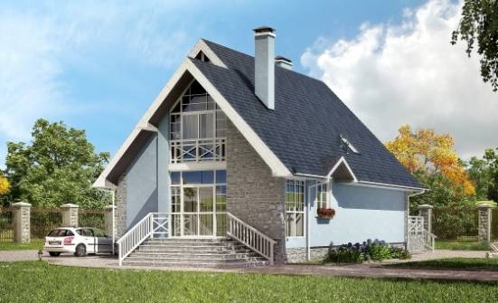 170-003-П Проект двухэтажного дома с мансардным этажом, классический загородный дом из теплоблока Курган | Проекты домов от House Expert